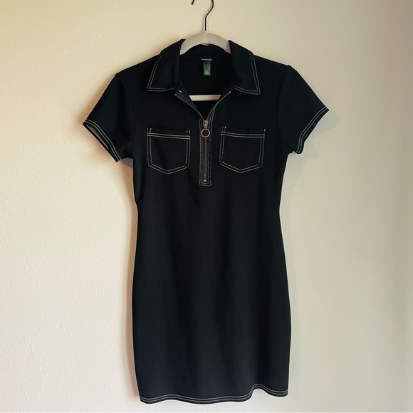 Short Black Zip Up Dress - Picture 1 of 3